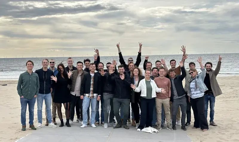 Group photo on the beach.