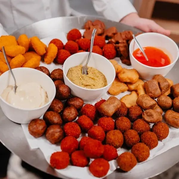 Platter with fried snacks.